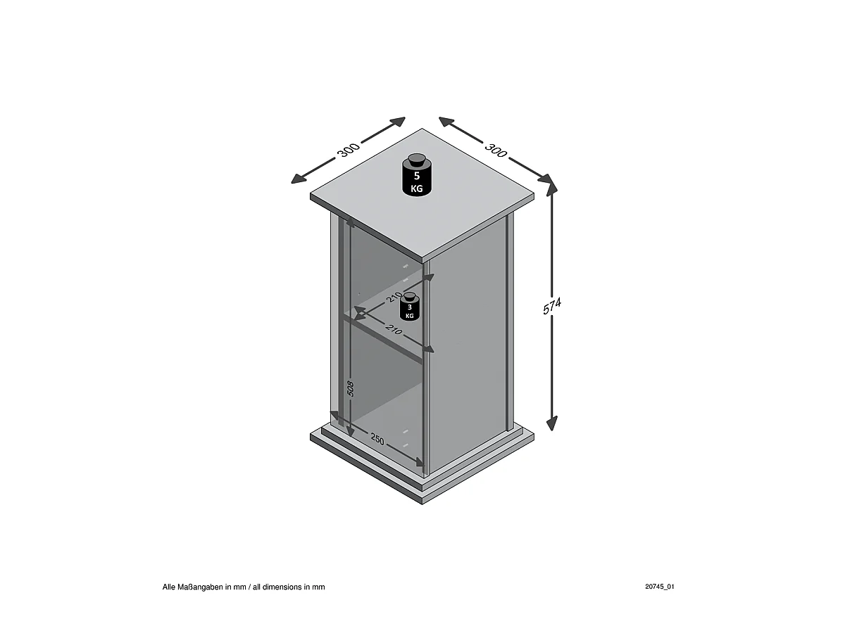 Colonne de Rangement 1 Porte H57,4 cm - Essex