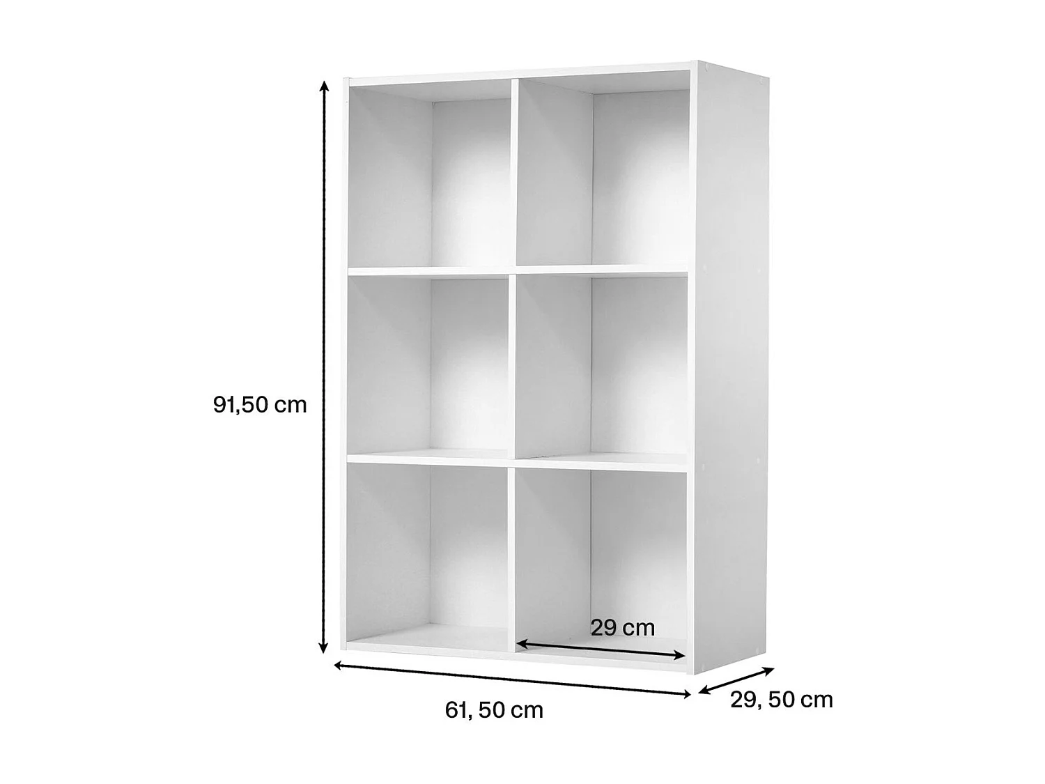 Étagère de rangement 6 cases - H91,5 x L61,5 cm