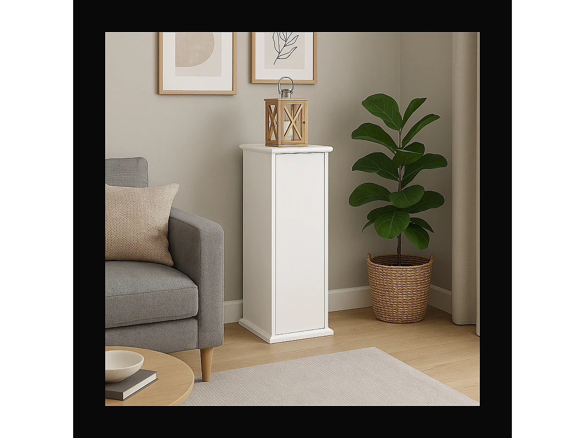 Tavolino da Salotto con Anta 88,5cm Bianco