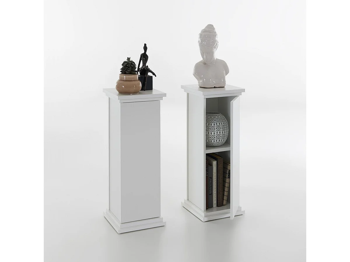 Tavolino da Salotto con Anta 88,5cm Bianco