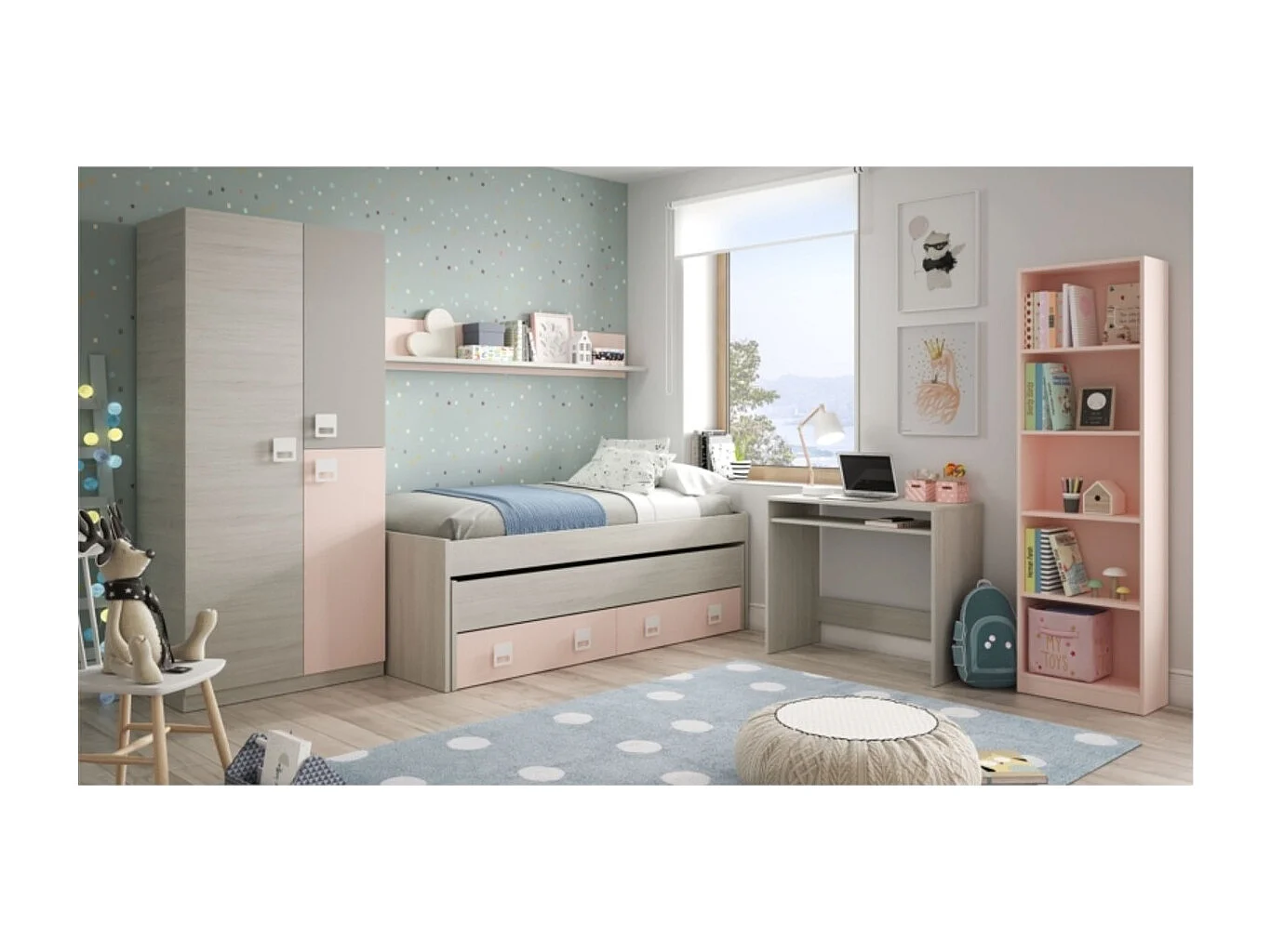 Regal rosa 180x52x25cm