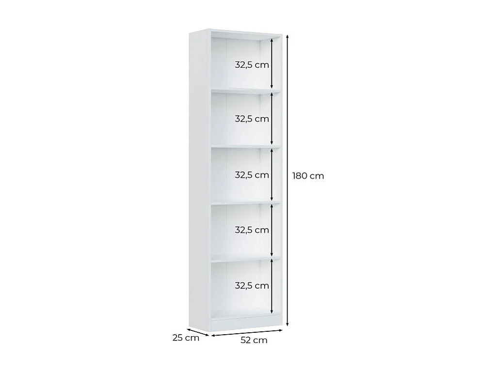 Etagère 5 niveaux - L52 x H180 cm