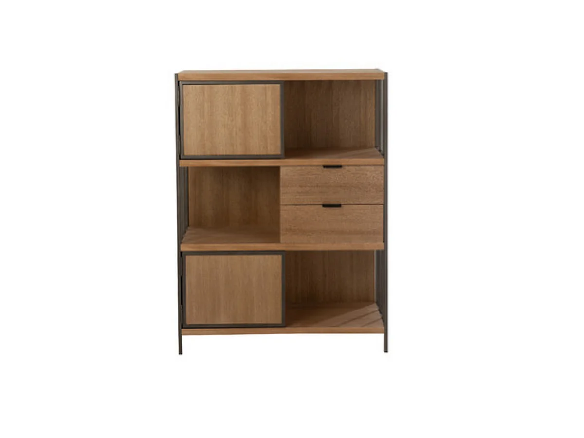 Etagère 3 niveaux - 2 tiroirs et 2 portes