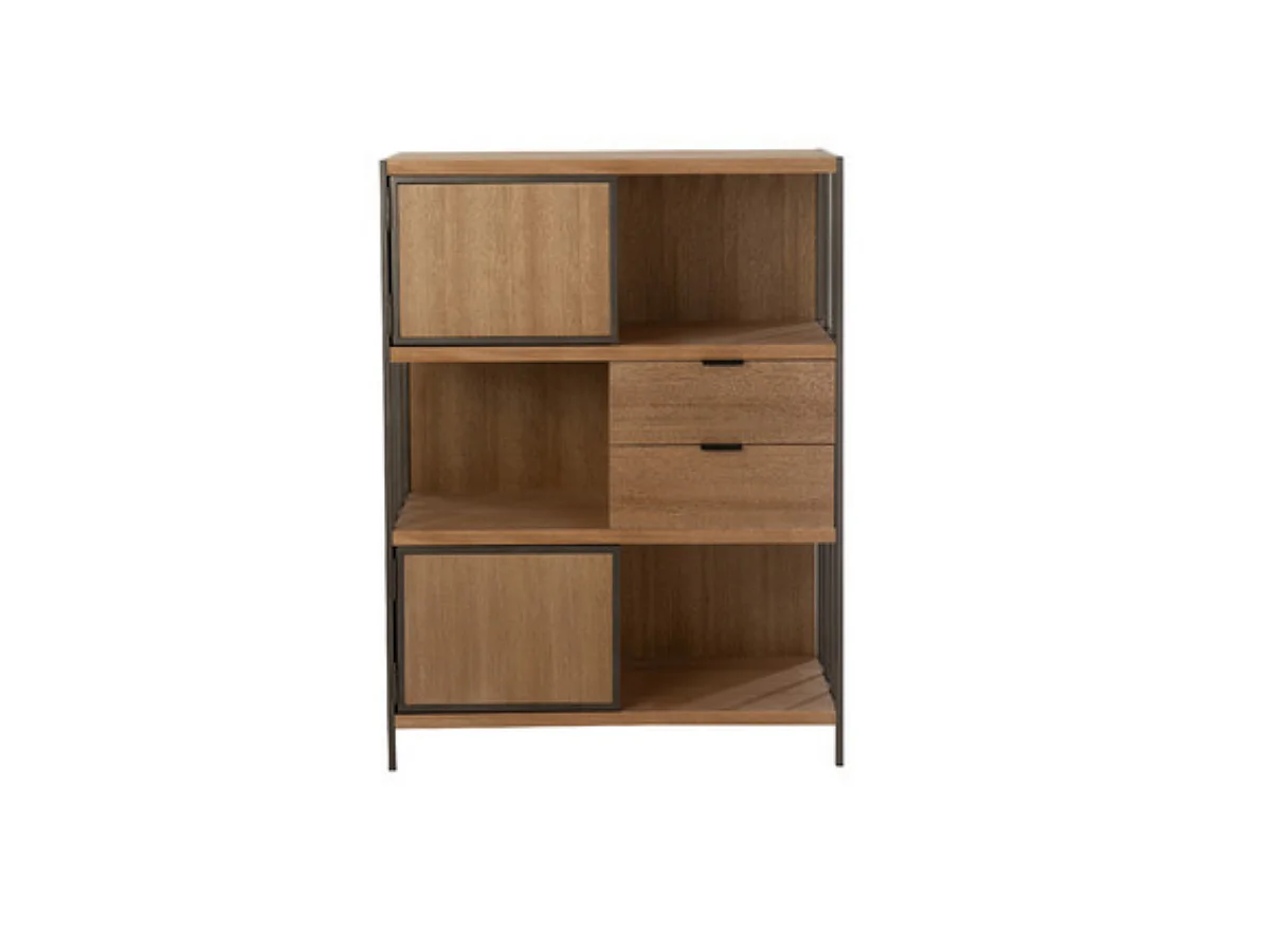 Etagère 3 niveaux - 2 tiroirs et 2 portes