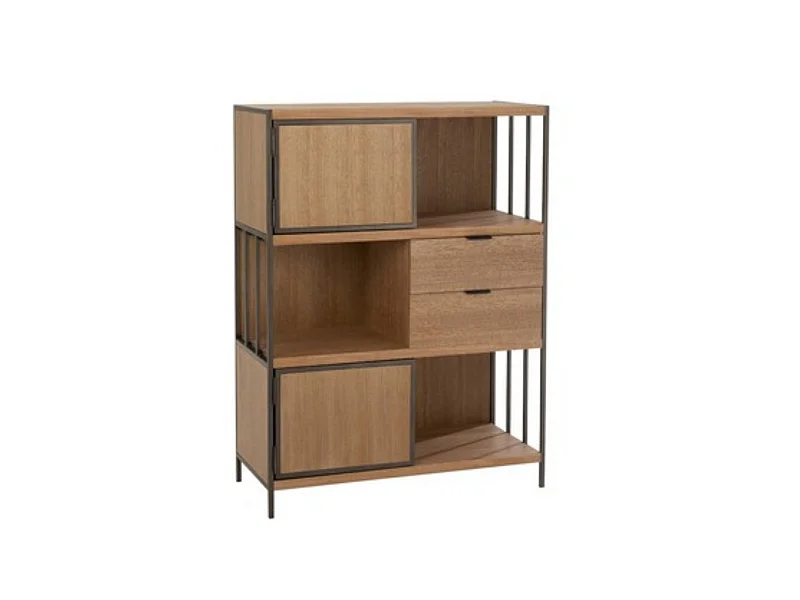 Lichte houtopslag en zwarte metalen poten Marot L 90 cm