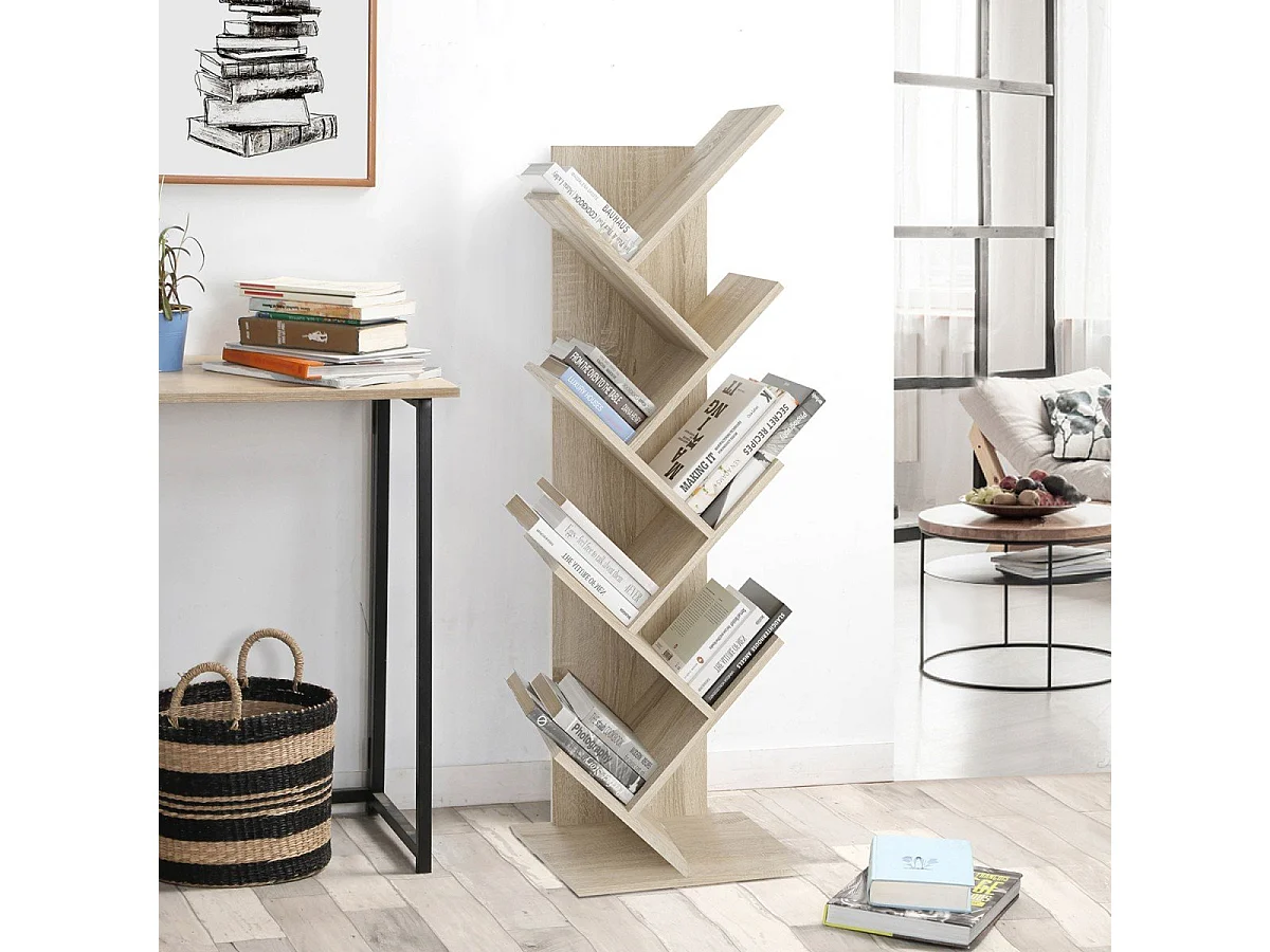 Boekenplank staand geometrisch eikenkleurig