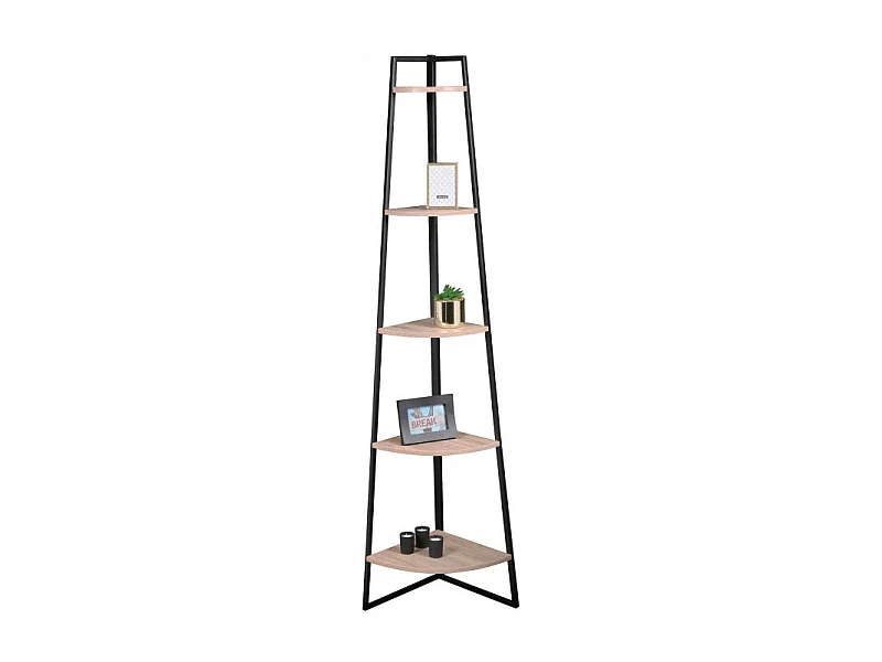 Étagère d'angle 5 étages Décor Bois H180 cm - Colorado