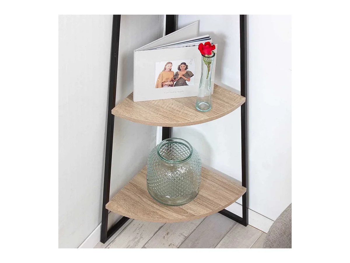 Estantería esquinera de 5 baldas efecto madera H180 cm - Colorado