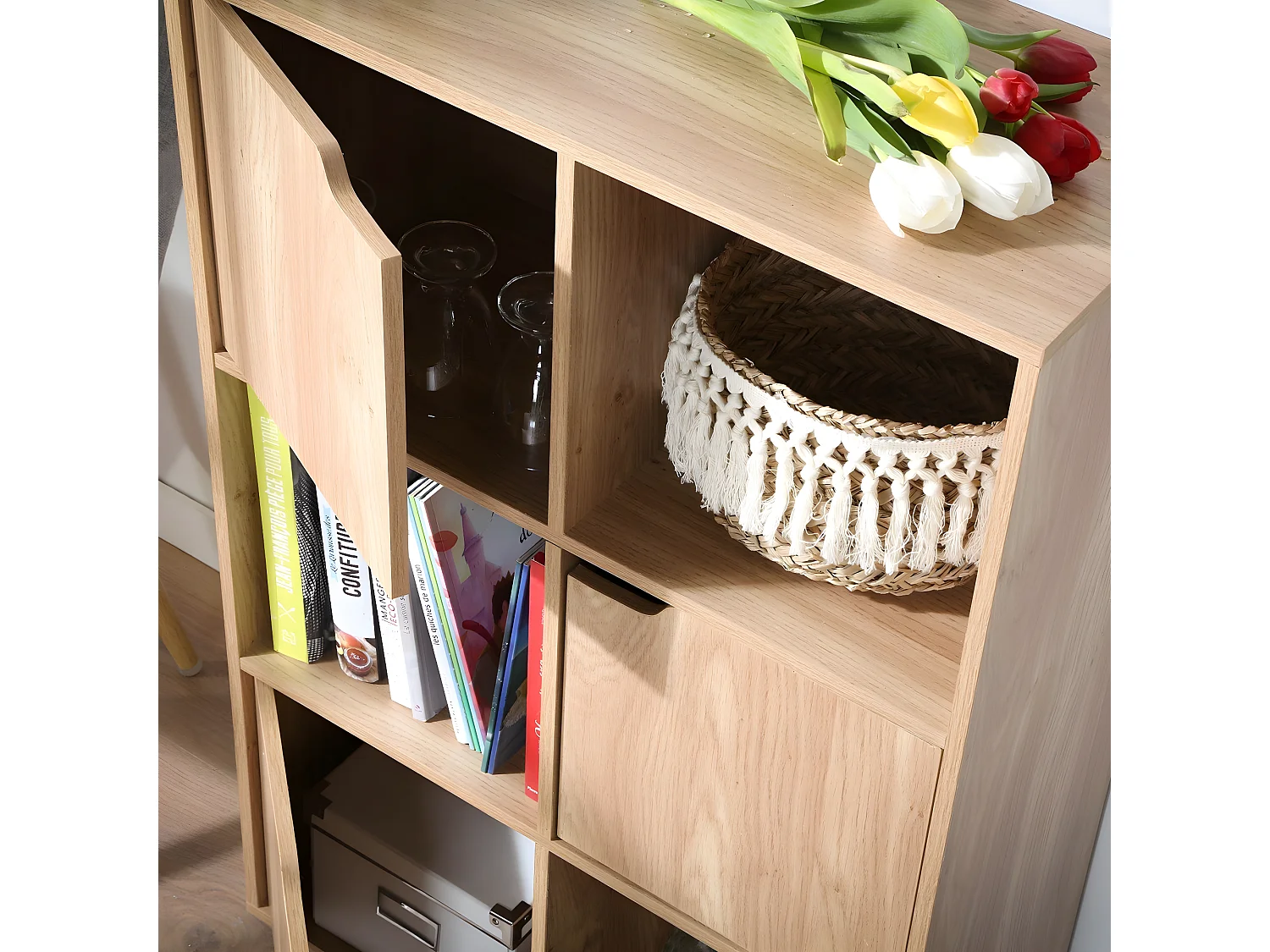 Meuble à 6 cases avec trois portes - Modu