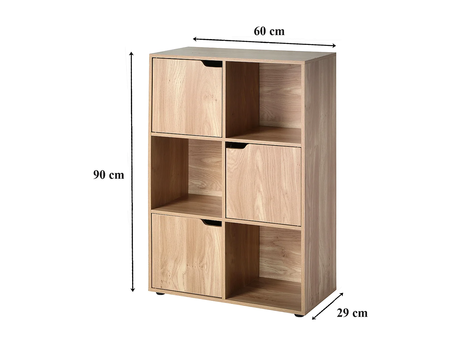 Meuble à 6 cases avec trois portes - Modu
