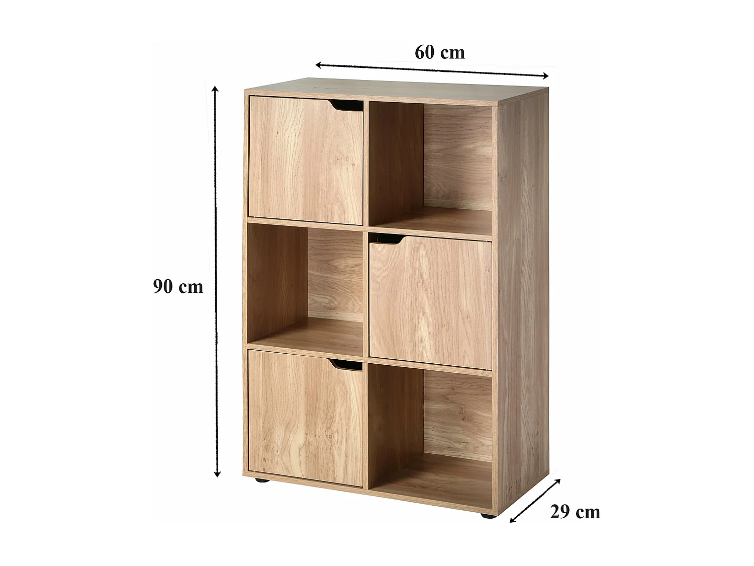 Meuble à 6 cases avec trois portes - Modu