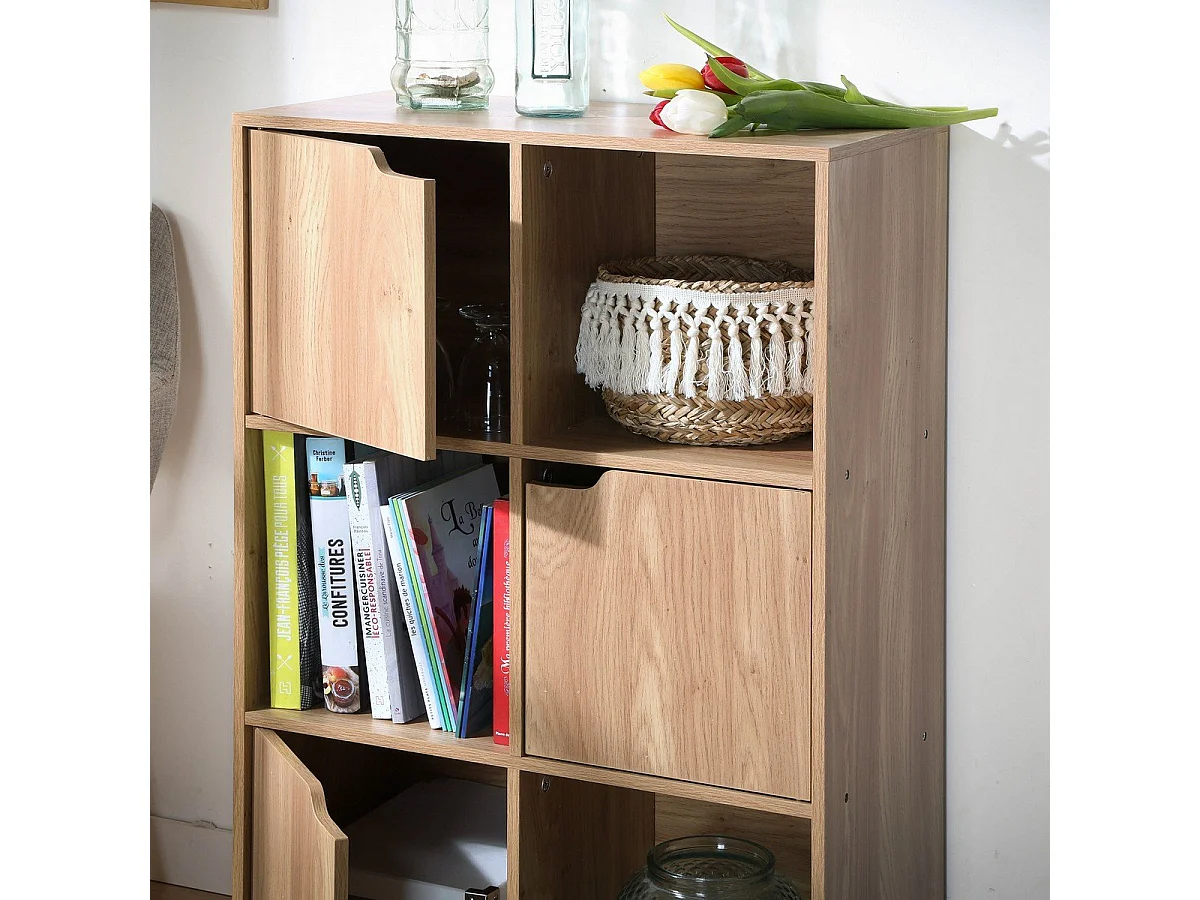 Meuble à 6 cases avec trois portes - Modu