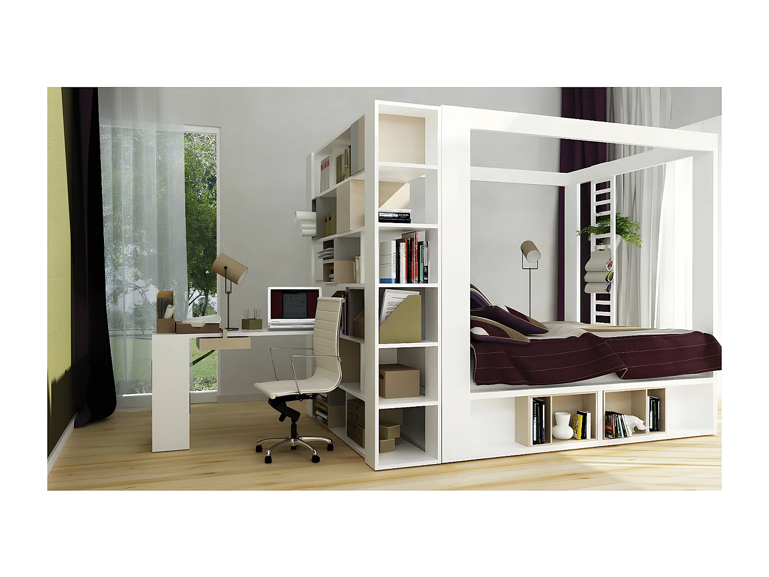 Bibliothèque multi-rangements H206 cm - 4YOU