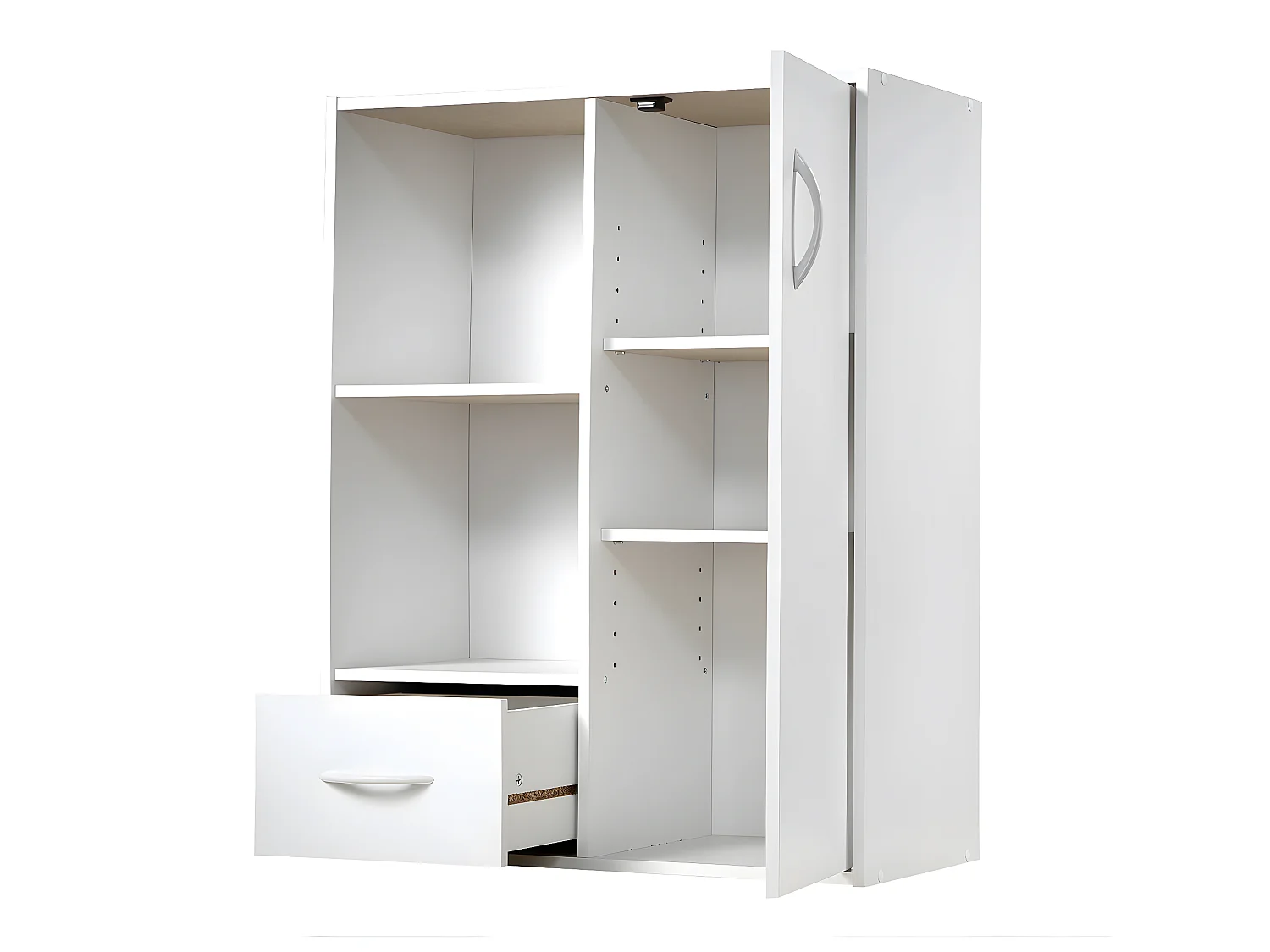 Schrank mit 2 Fächern, 1 Schublade und 1 Tür