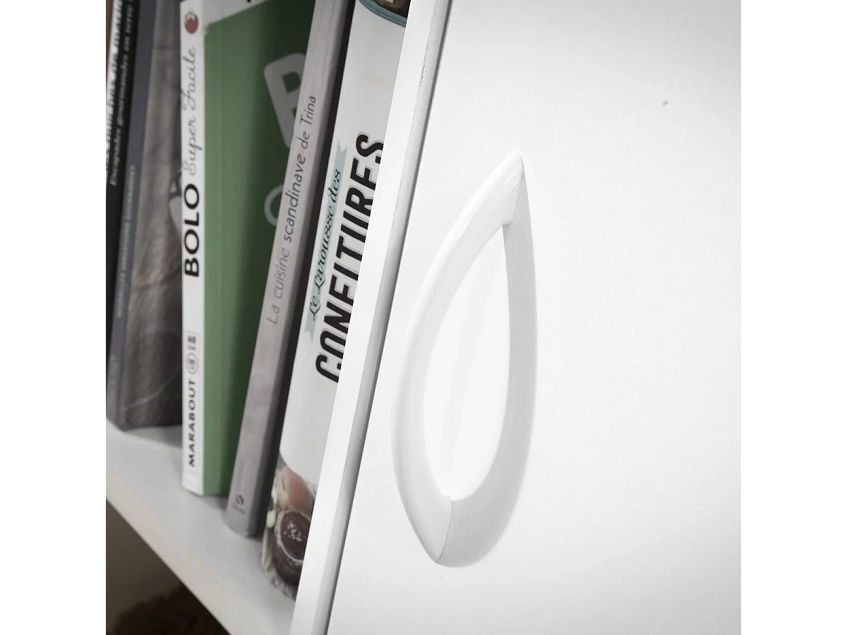 Etagère de rangement 2 casiers avec 1 tiroir et 1 placard - L61,5 cm