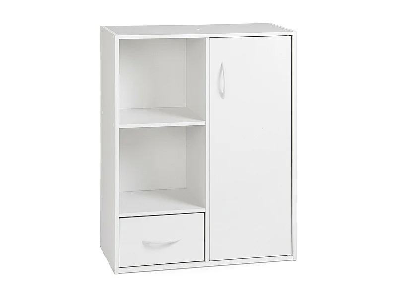 Estante de almacenamiento con 2 compartimentos, 1 cajón y 1 armario - L61,5 cm