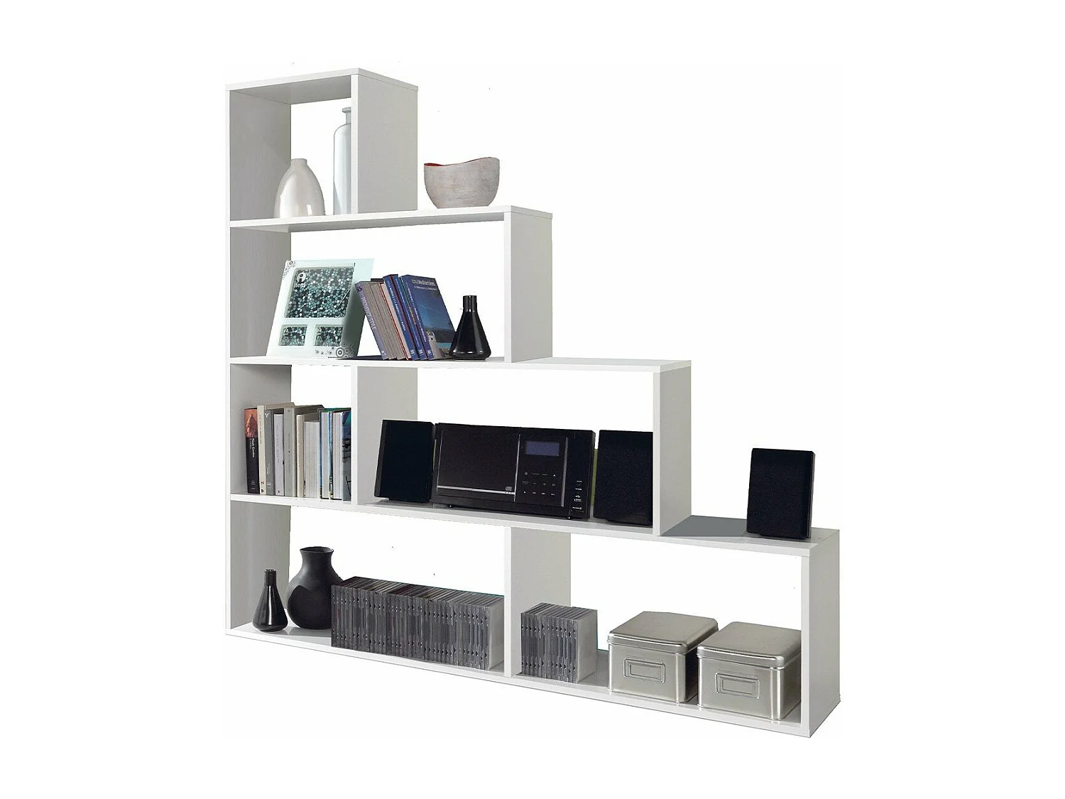 Estantería escalonada 6 compartimentos - A145 cm - Klum