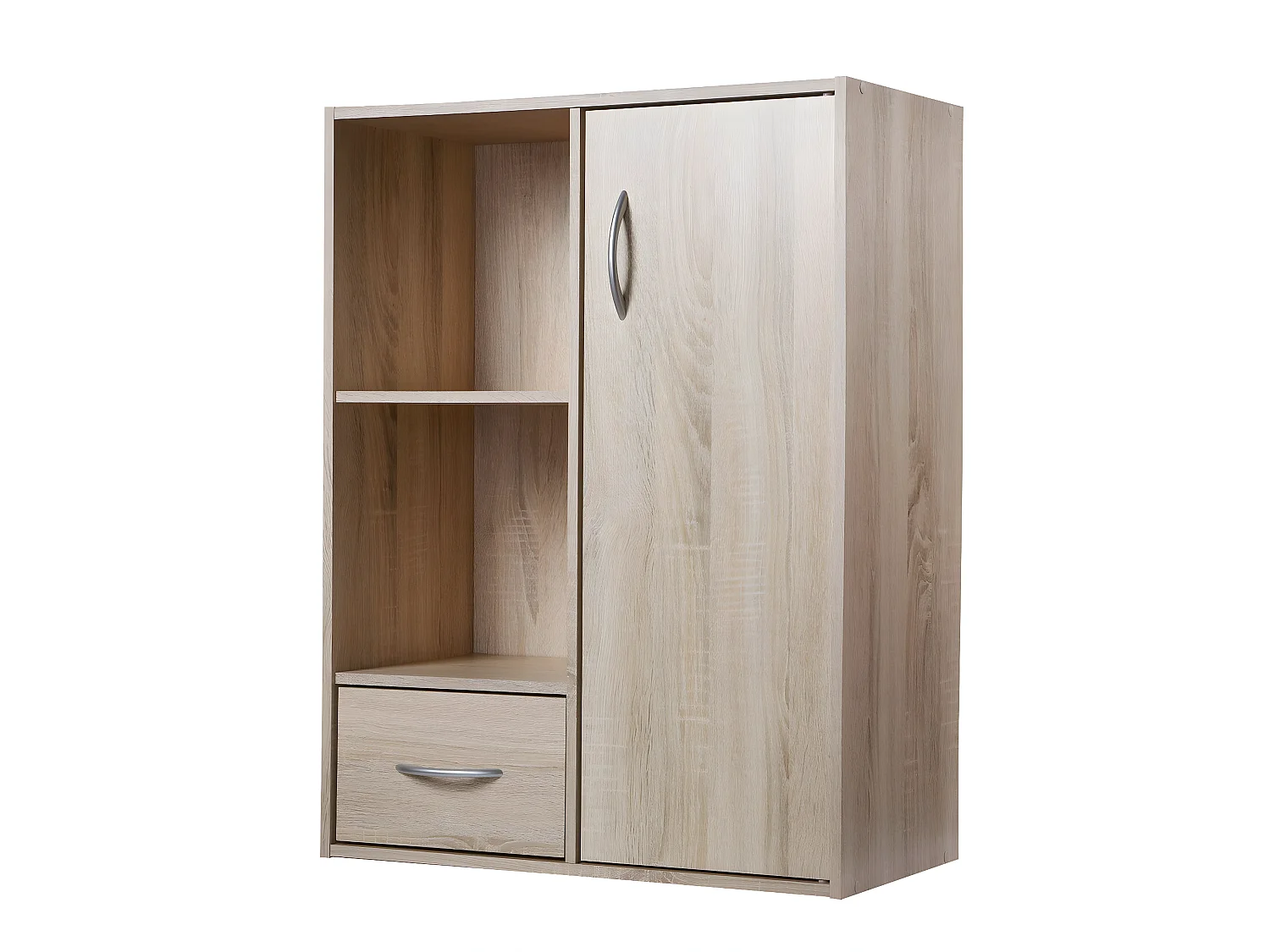 Etagère de rangement 2 casiers avec 1 tiroir et 1 placard - L61,5 cm