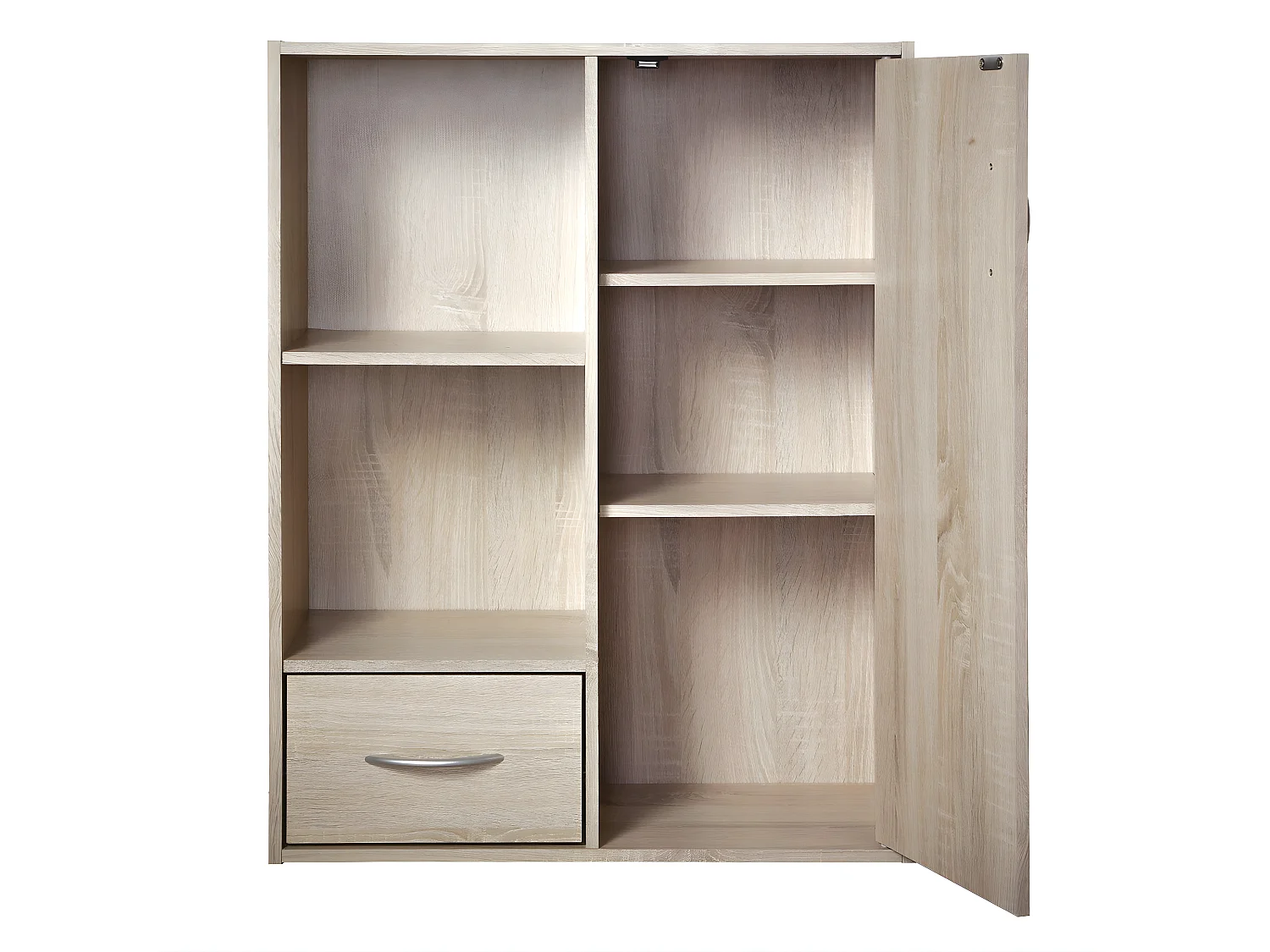 Etagère de rangement 2 casiers avec 1 tiroir et 1 placard - L61,5 cm