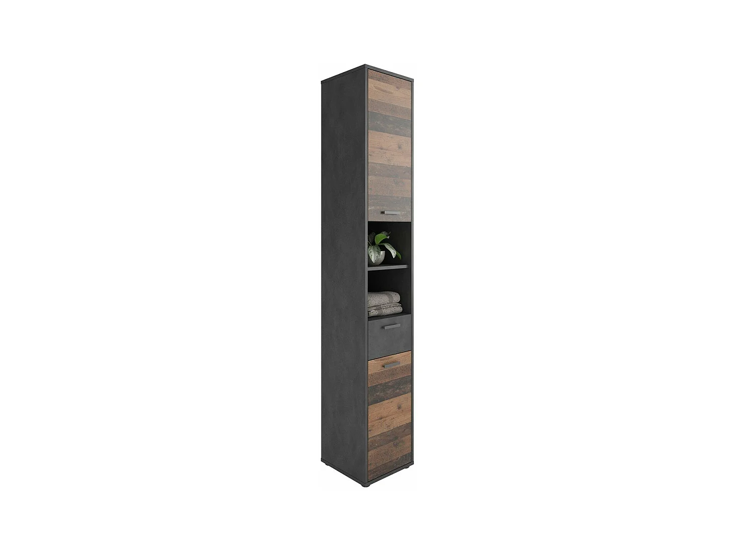 Colonne de Salle de Bain 2 Portes et 1 Tiroir L32 x H190cm - Madoc