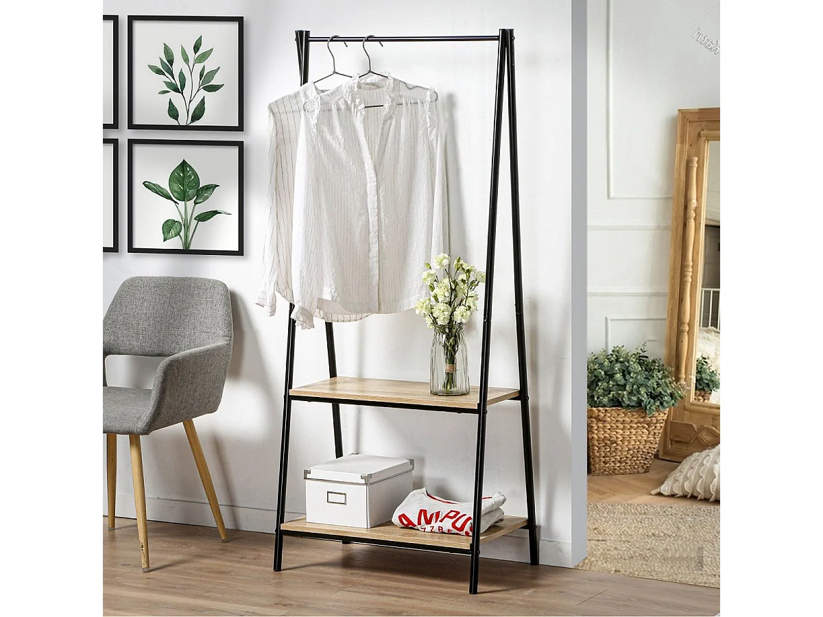 Portant 2 Étagères Style Industriel