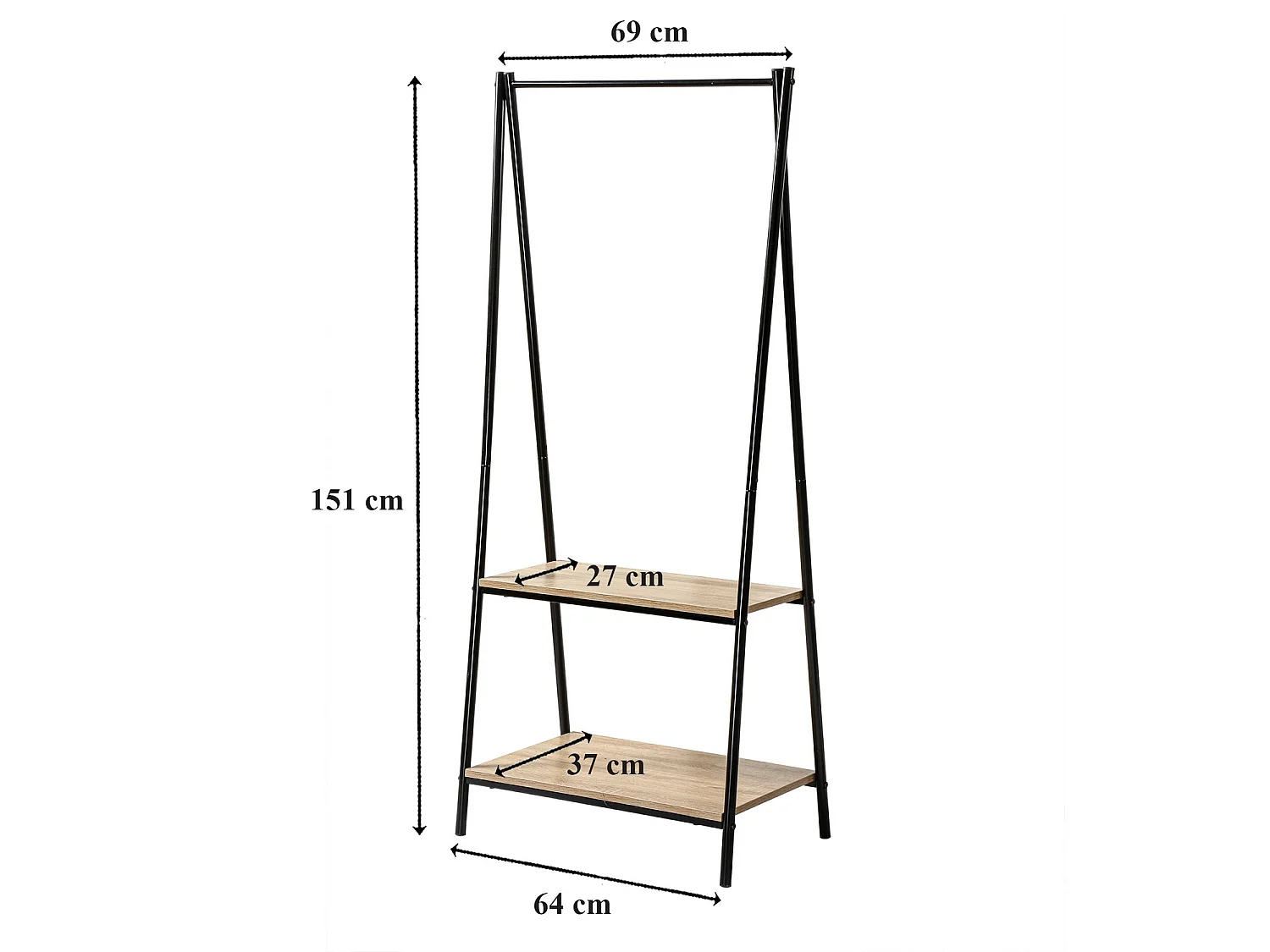 Portant 2 Étagères Style Industriel