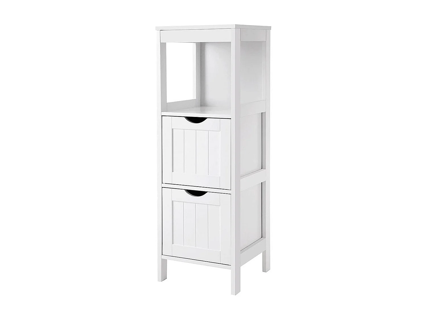 Rangement de Salle de Bain 2 Tiroirs L89 cm - Blanc