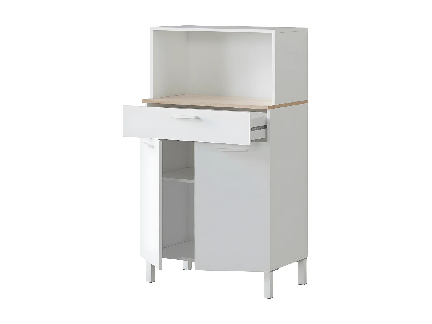 Buffet de cuisine 2 portes et 1 tiroir Kira - L72 x H126 cm