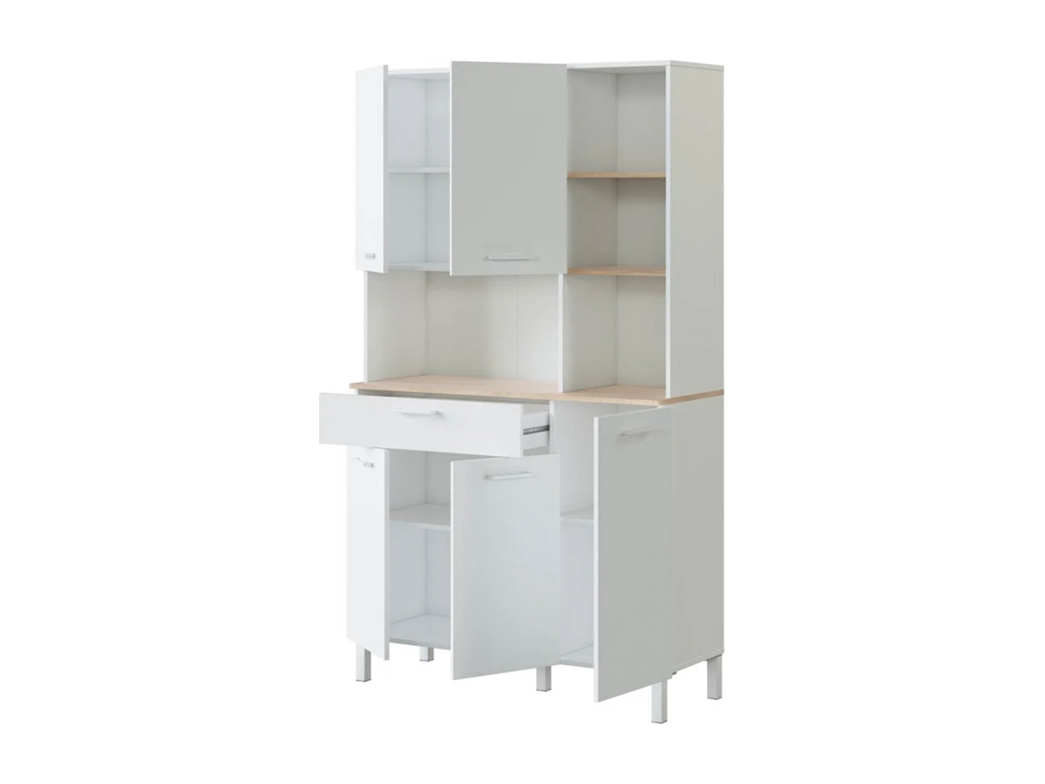 Highboard mit 5 Türen und 1 Schublade Kira - H186 cm