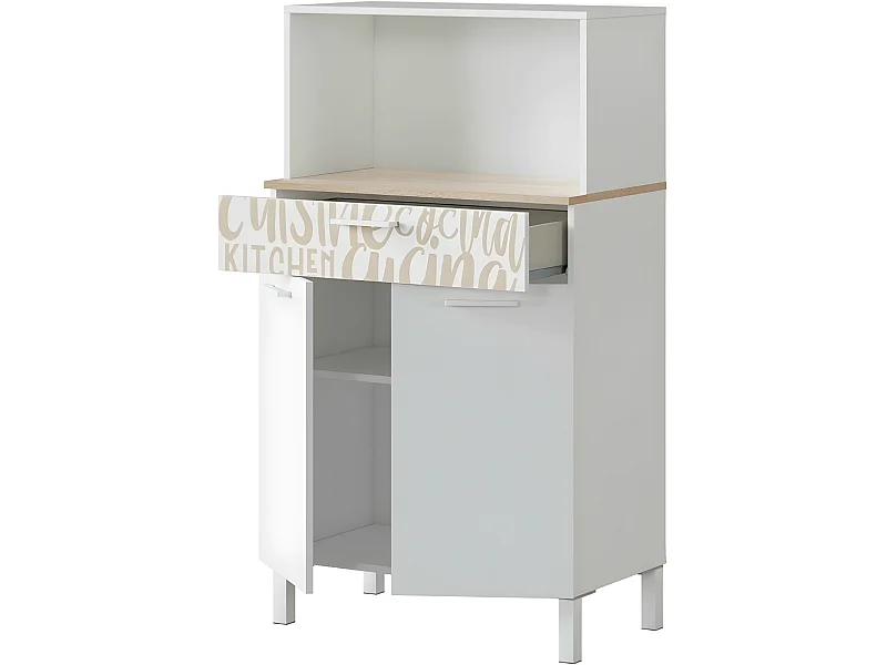 Buffet de cuisine 2 portes et 1 tiroir L72 x H126 cm