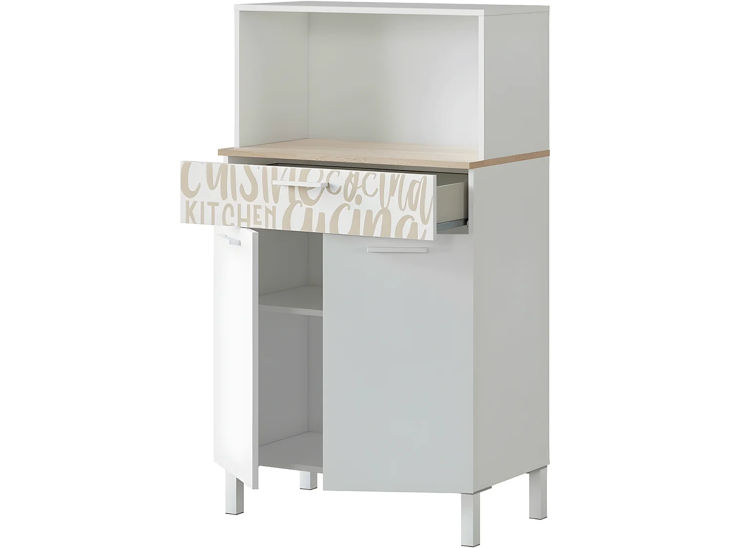 Buffet de cuisine 2 portes et 1 tiroir L72 x H126 cm