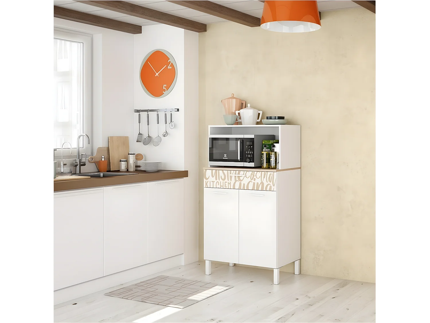 Buffet de cuisine 2 portes et 1 tiroir L72 x H126 cm