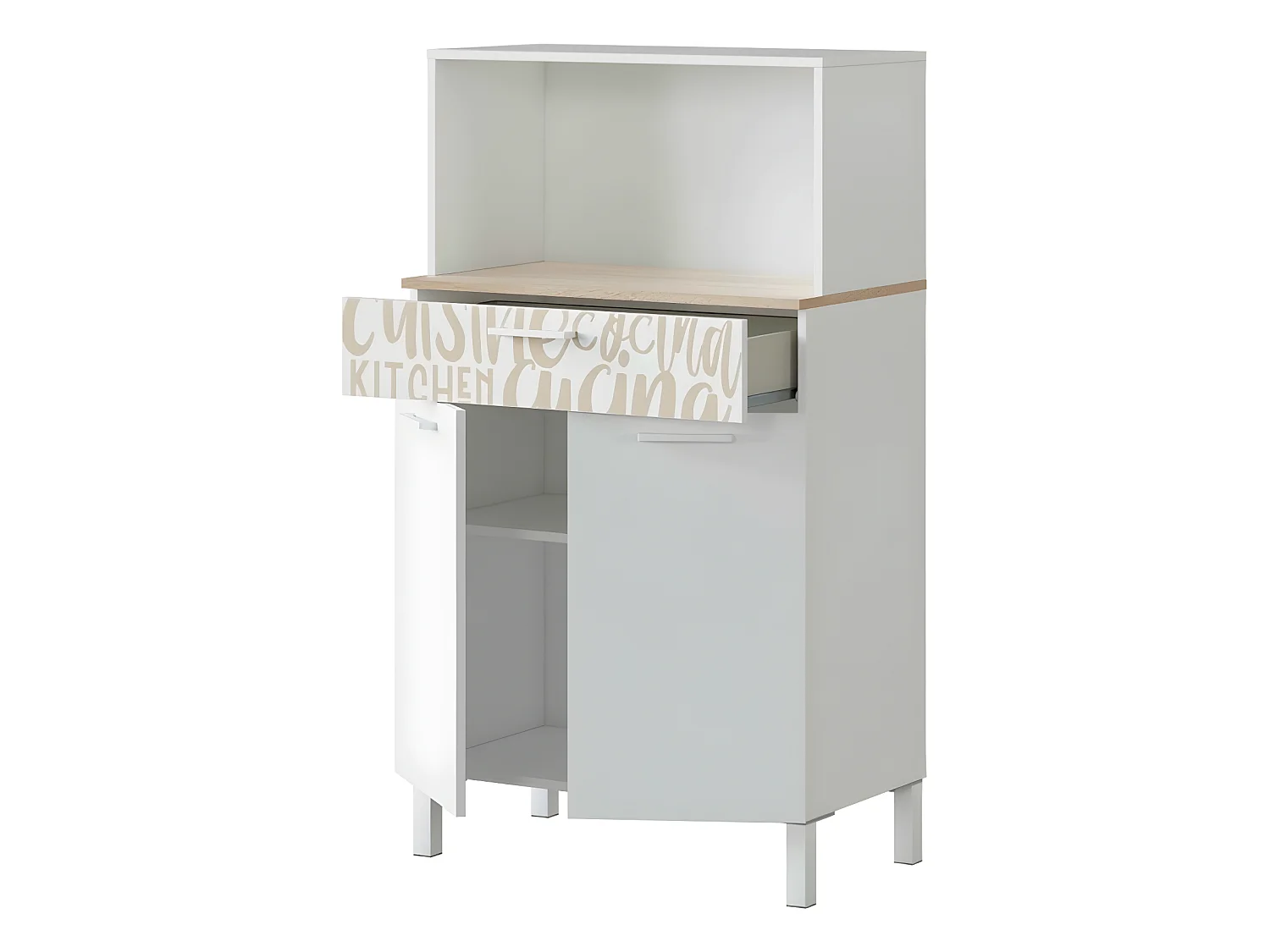 Buffet de cuisine 2 portes et 1 tiroir L72 x H126 cm