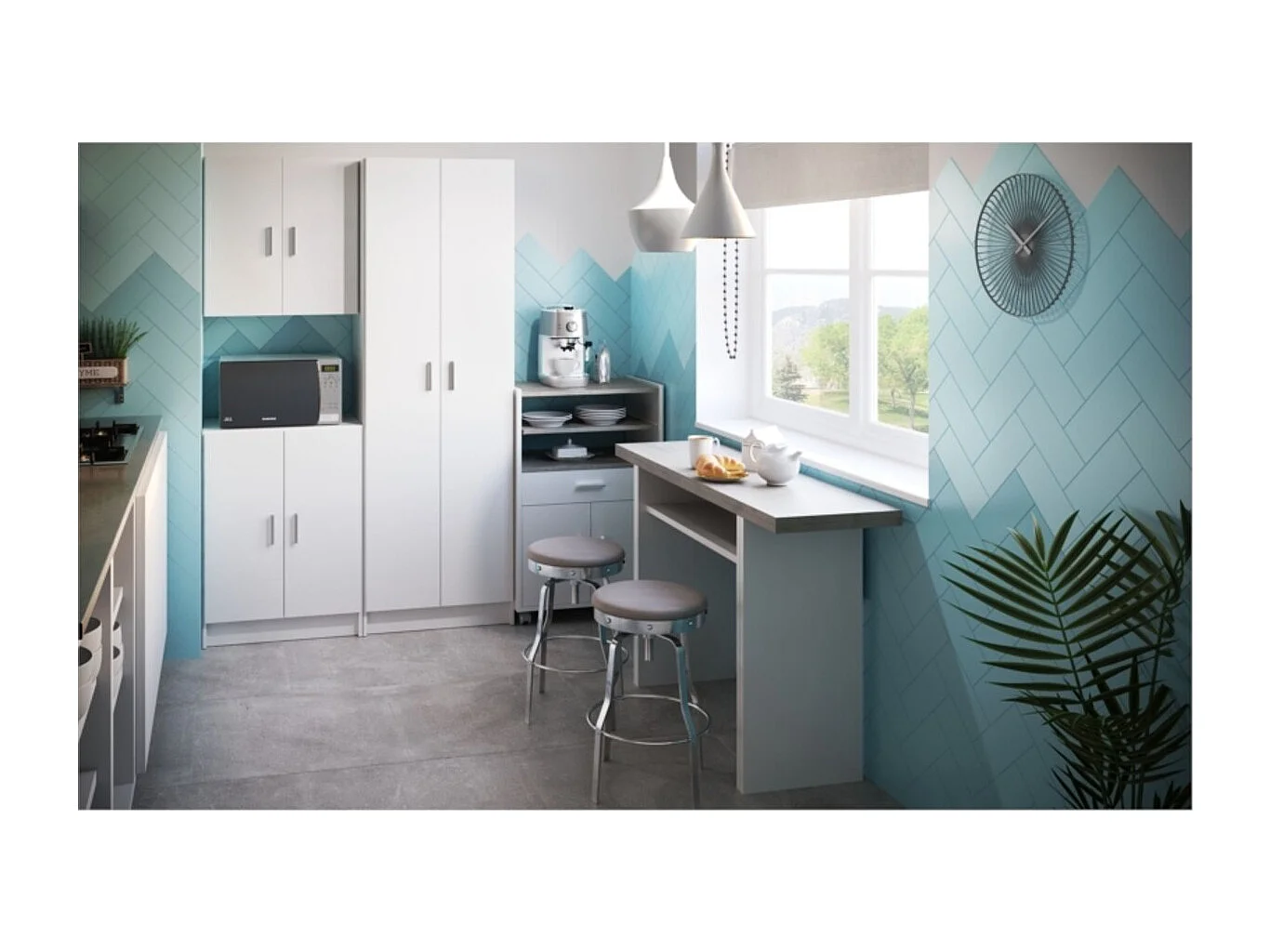 Desserte micro-ondes L59 cm