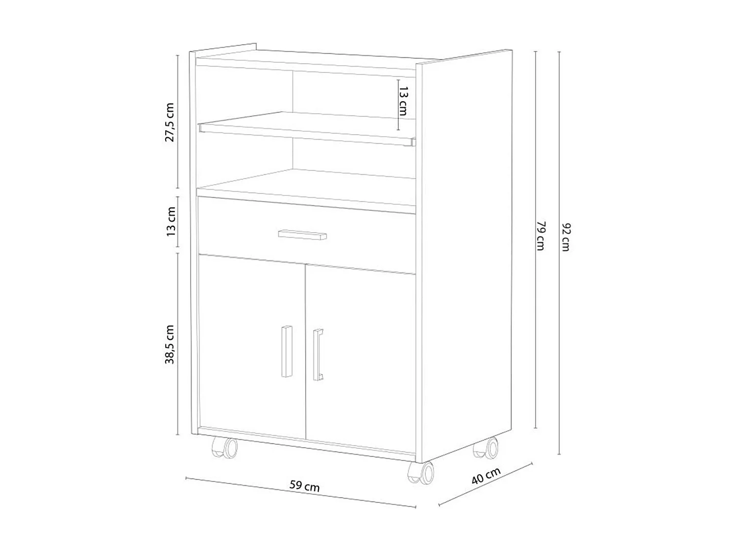 Desserte micro-ondes L59 cm