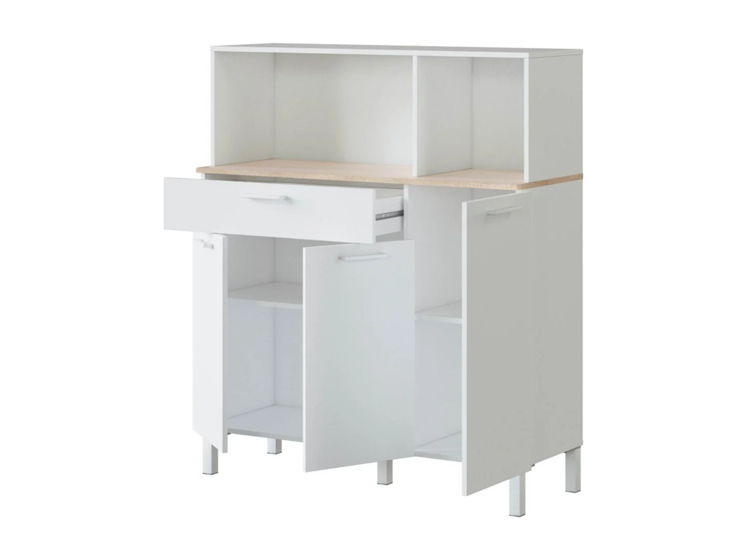 Buffet de cuisine 3 portes et 1 tiroir Kira - L108 x H126 cm