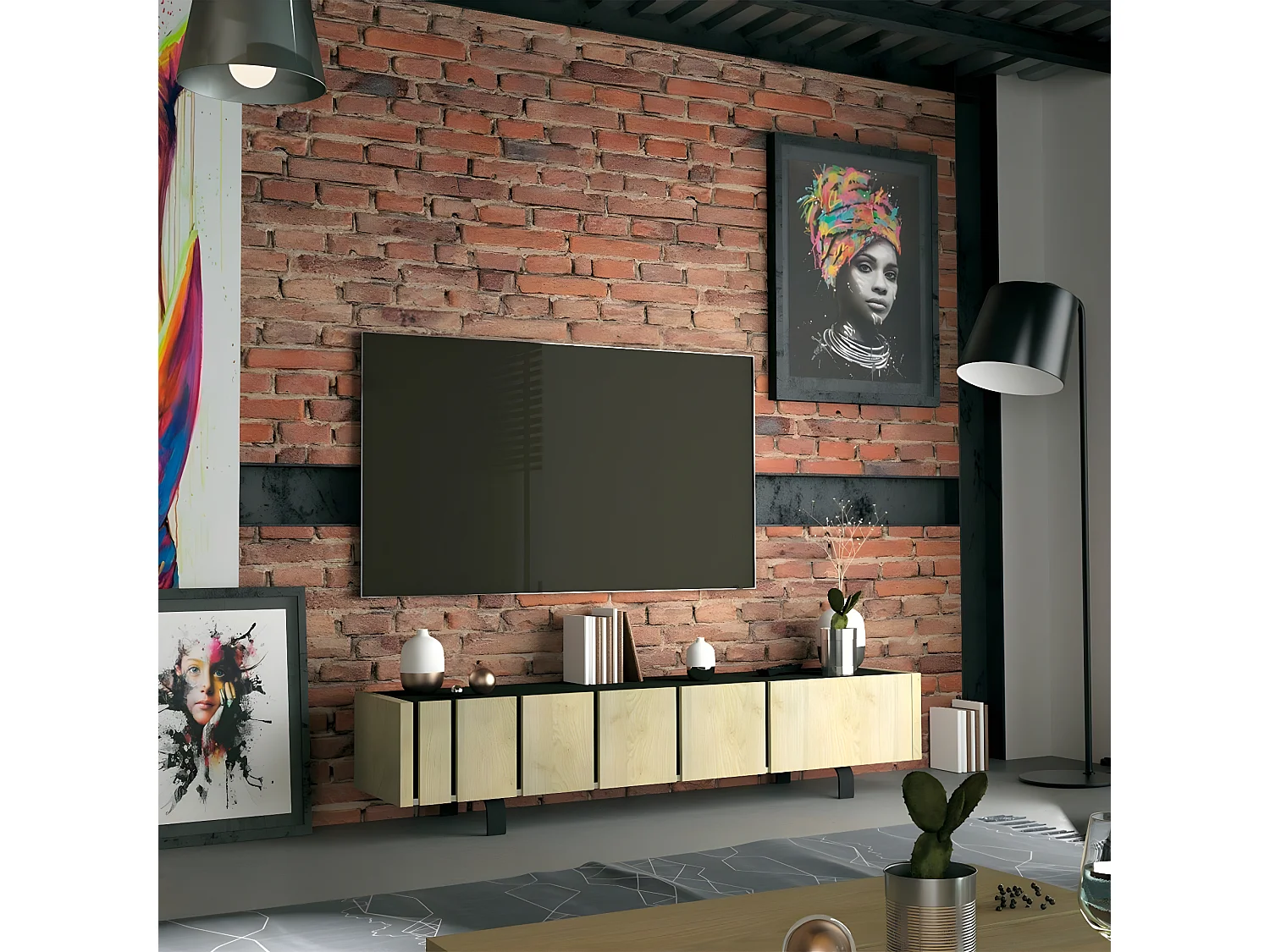 Meuble TV 3 portes RUSH - Fabrication Française