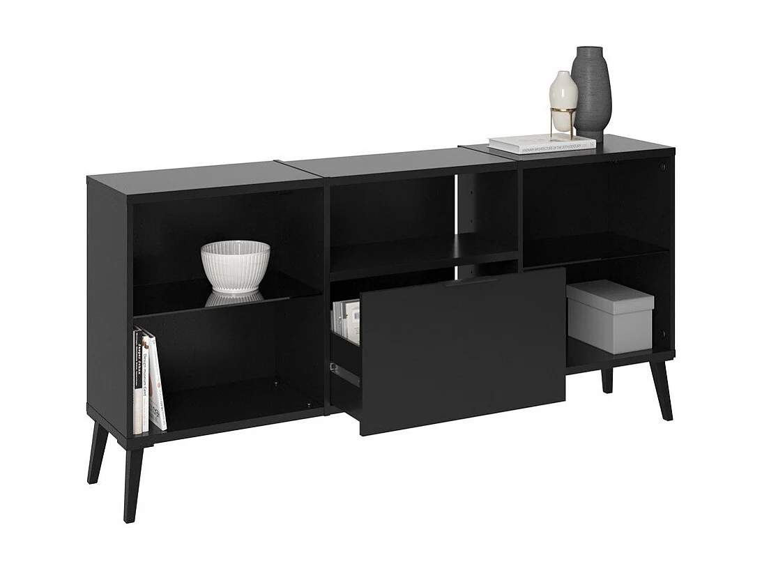 TV-Schrank 153,5x31,7x52 cm Schwarz