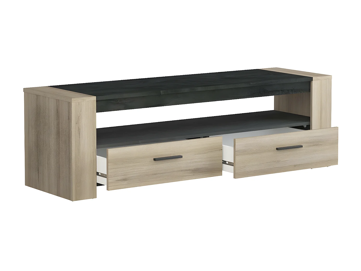 TV-Möbel mit 2 Schubladen und 1 breiten Nische L151,7 cm - Sheffield