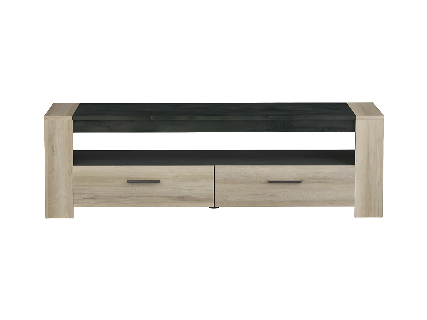Meuble TV 2 Tiroirs et 1 Large Niche L151,7 cm - Sheffield