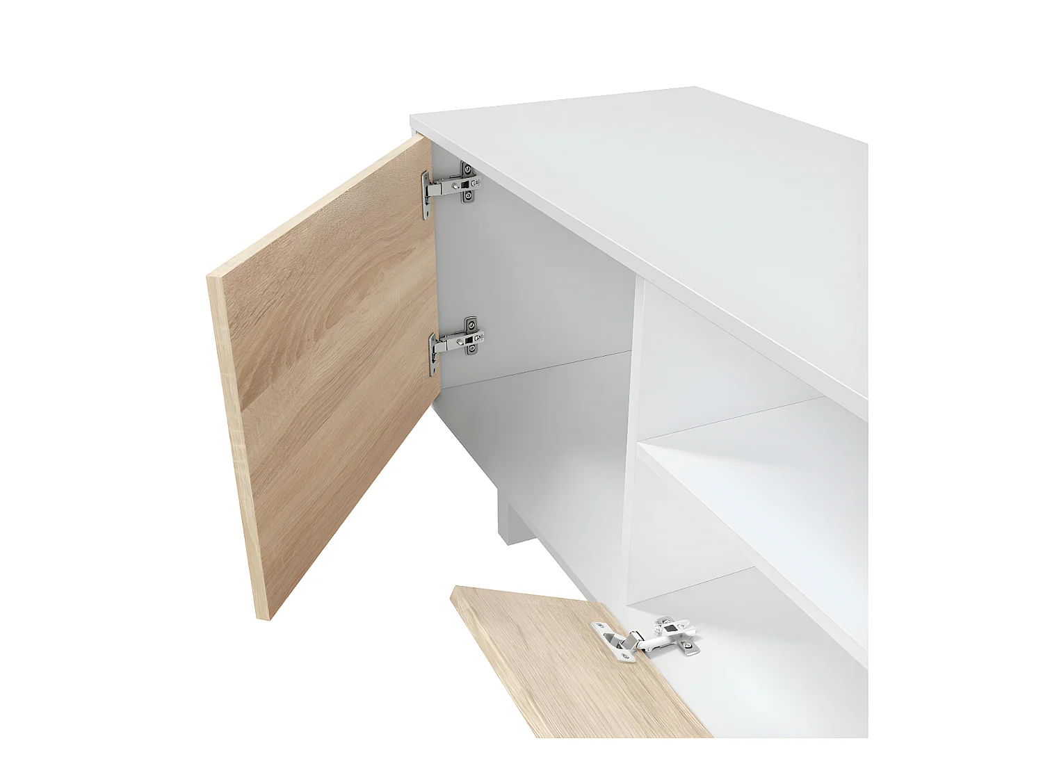 Mobiliário de sala de jantar Belus Blanco Brillo - Roble Canadian