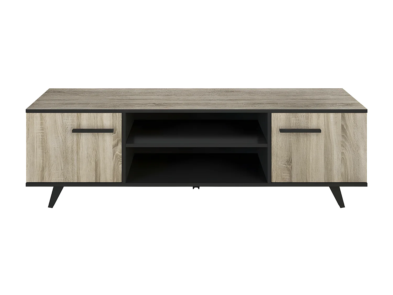 Meuble TV 2 Portes et 2 Niches L151,4 cm - Wayne