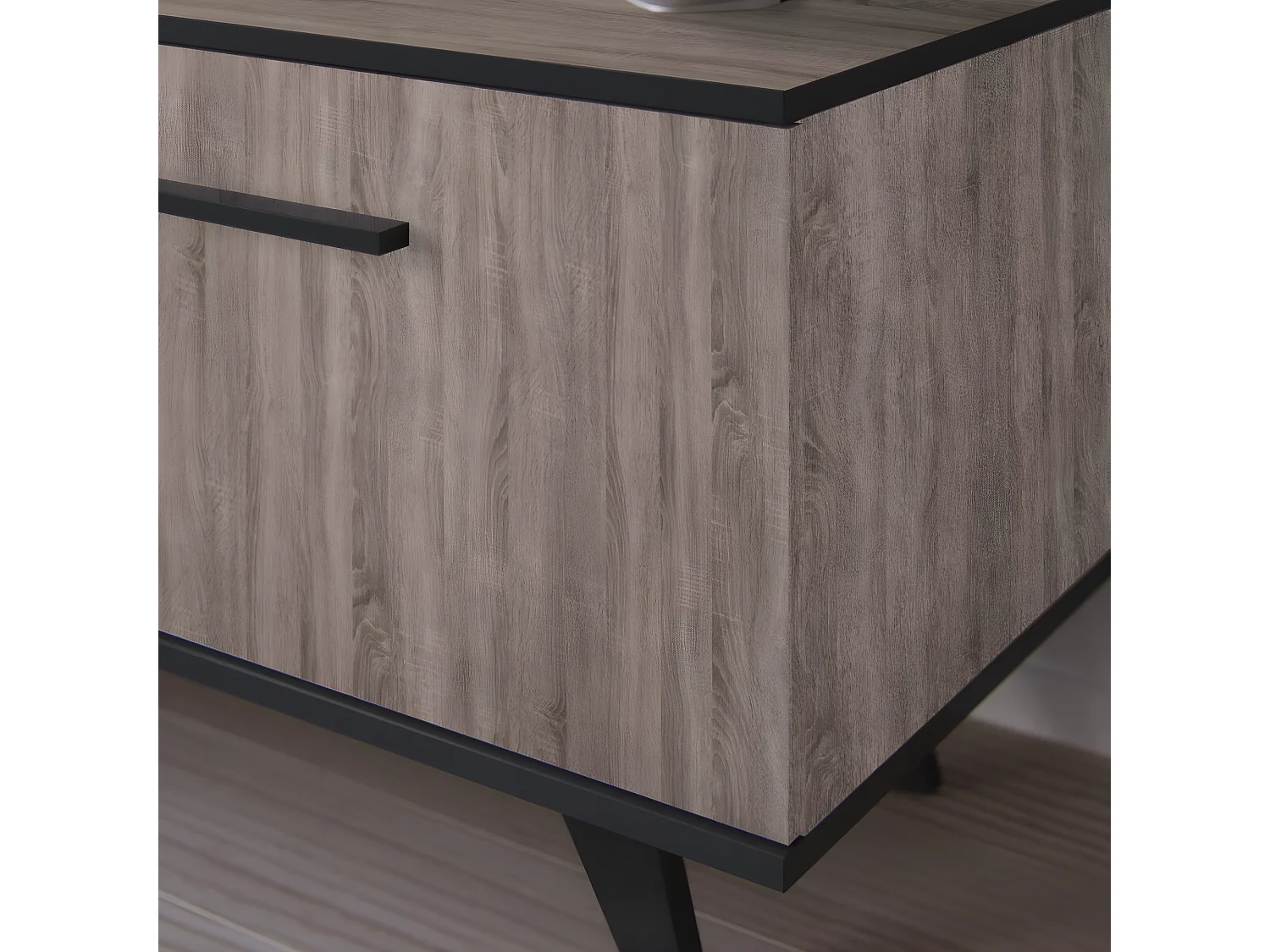 Meuble TV 2 Portes et 2 Niches L151,4 cm - Wayne