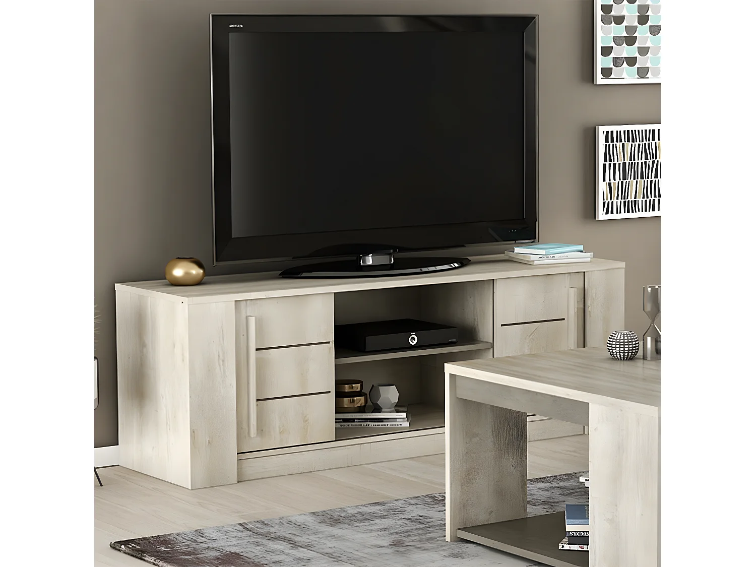 Meuble TV 2 Portes Coulissantes L150 cm - Antibes