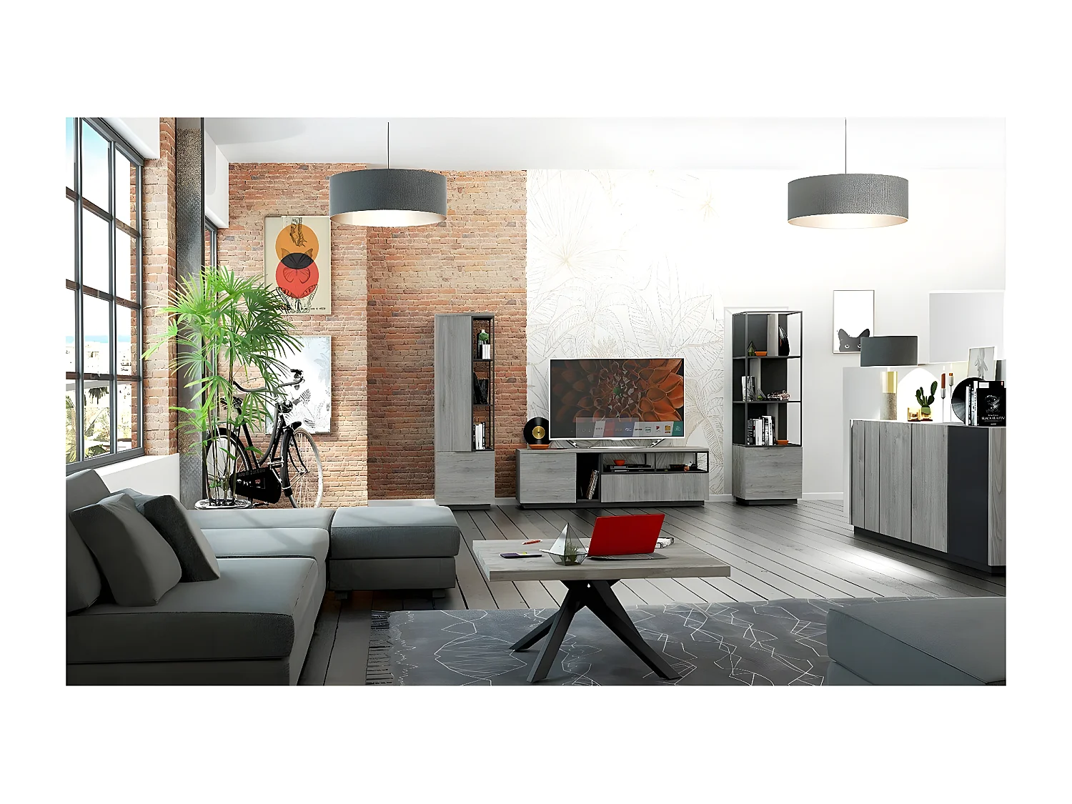 Meuble TV Hifi 1 porte 1 tiroir Snapp - Fabrication Française