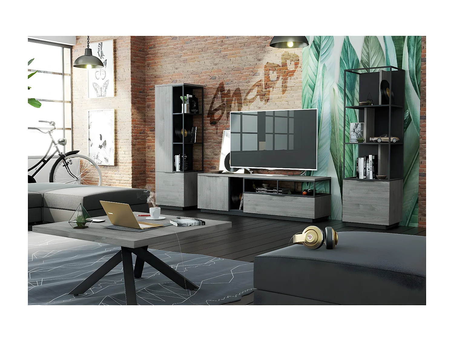 Meuble TV Hifi 1 porte 1 tiroir Snapp - Fabrication Française