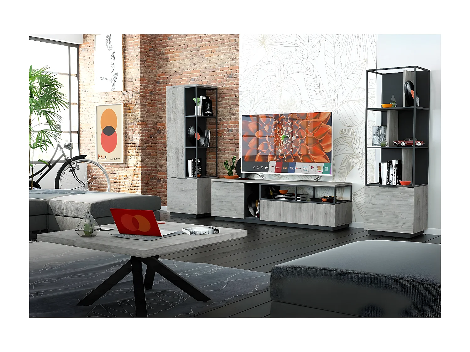 Meuble TV Hifi 1 porte 1 tiroir Snapp - Fabrication Française