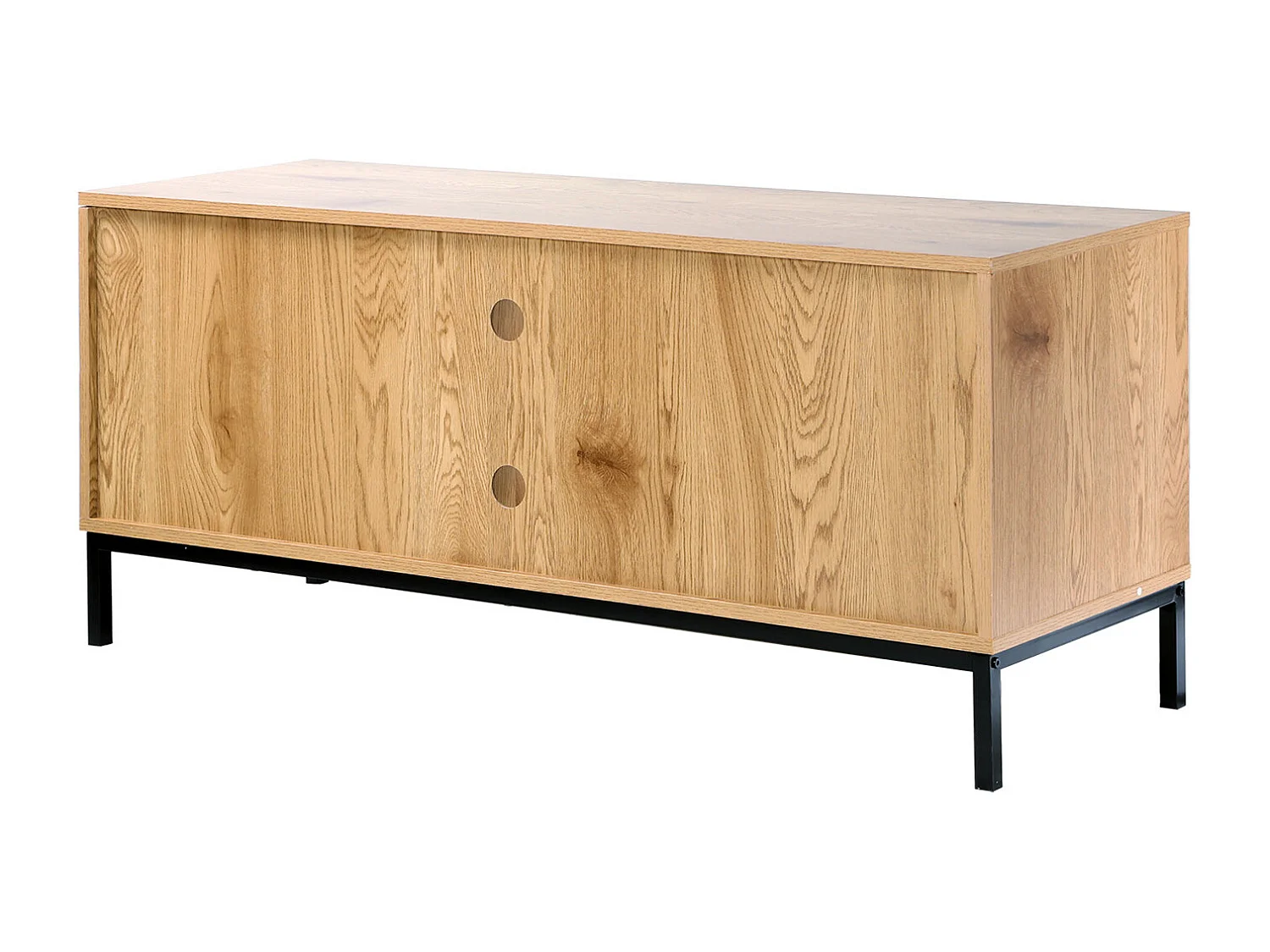 Meuble TV 2 Portes avec Cannage Rotin et 2 Niches L120cm - JAYA