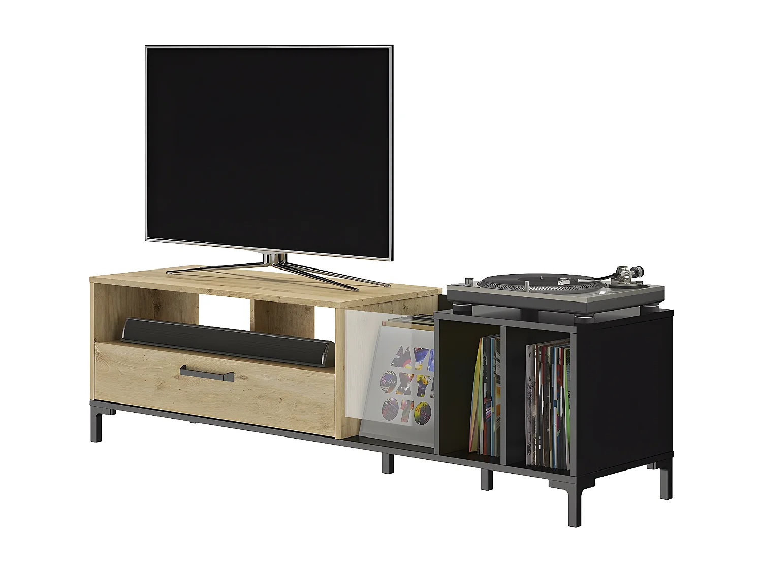 Meuble TV ARGUIN avec rangements L190 cm - Fabrication Française