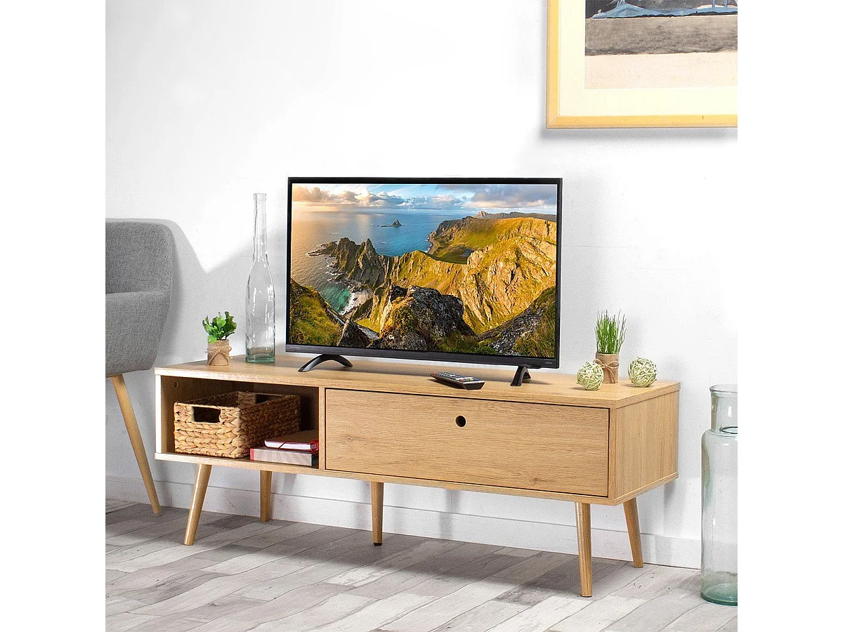 Meuble TV 1 tiroir 1 Niche L120 cm - Osaka